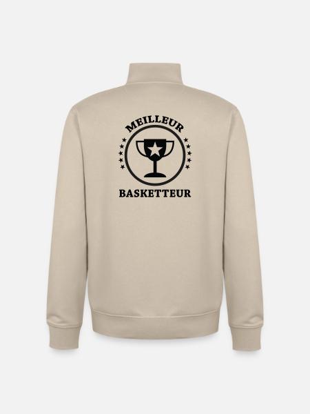 Best Basketball Player - Unisex Organic Zip Sweatshirt by Stanley/Stella - desert dust