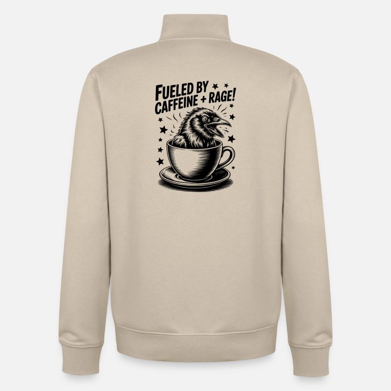 Kaffee Sprüche Koffein Lustiges Kaffee Geschenk - Unisex Organic Zip Sweatshirt von Stanley/Stella - Cremebeige