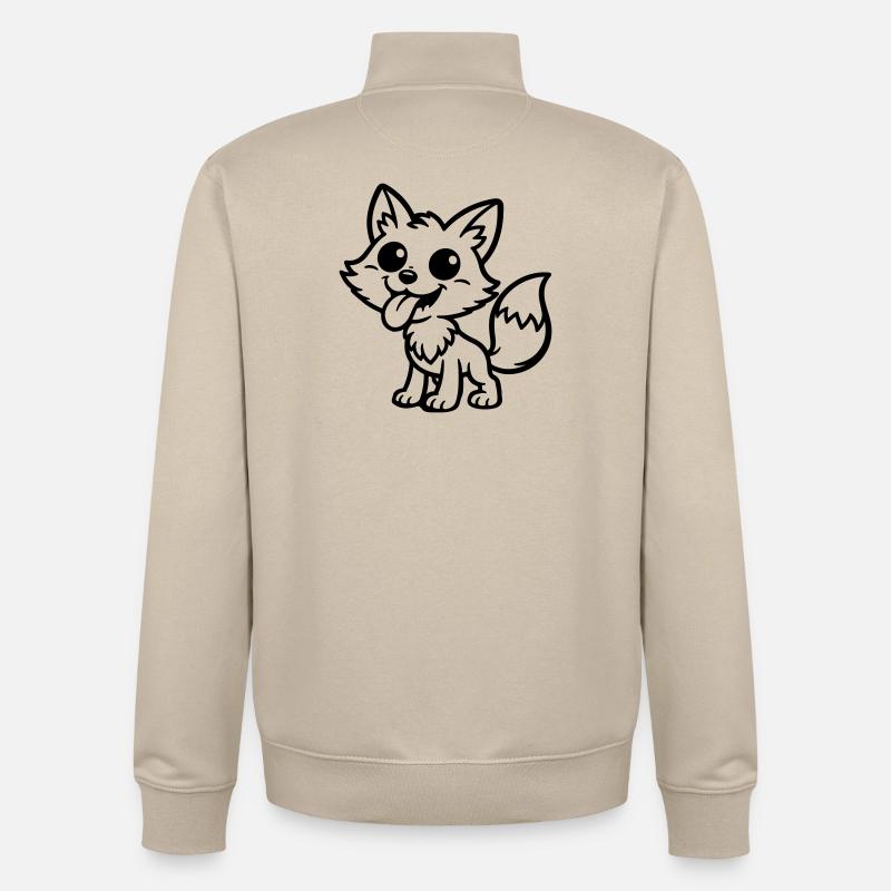 Fox Comic Funny - Unisex Organic Zip Sweatshirt by Stanley/Stella - desert dust