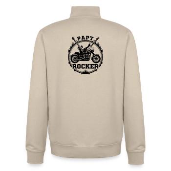 Vintage-Grandpa Biker- und Rocker-T-Shirt – Cade - Unisex Organic Zip Sweatshirt von Stanley/Stella - Cremebeige - Hinten - AI Model Male 185 dark (185cm)