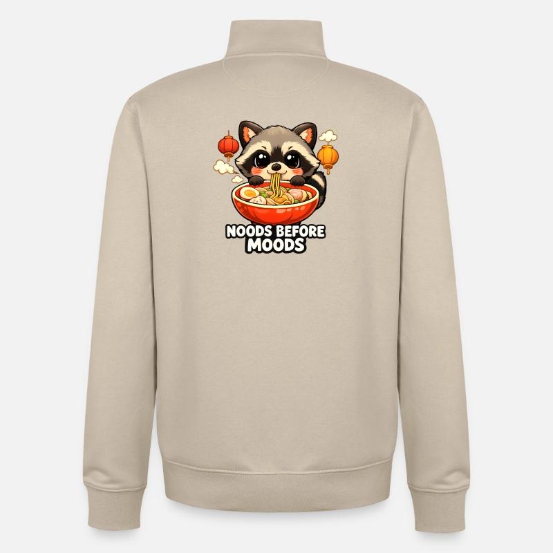 Ramen Noods Before Moods Waschbär - Unisex Organic Zip Sweatshirt von Stanley/Stella - Cremebeige
