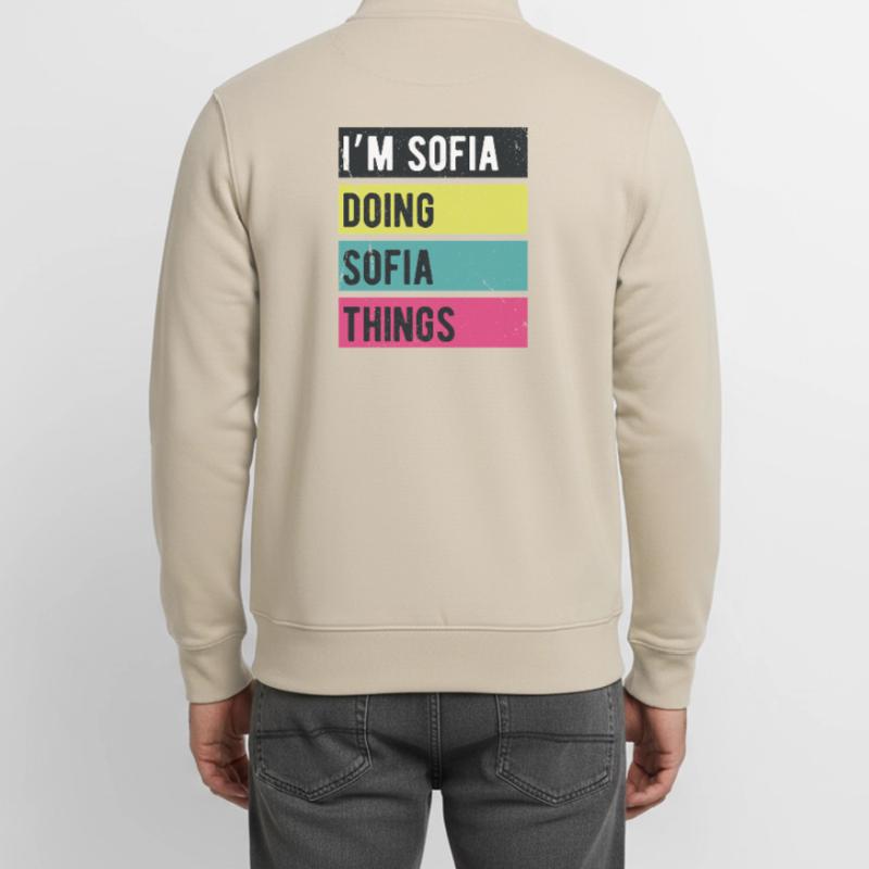 I’m Sofia Doing Sofia Things Retro Colors Unisex Organic Zip Sweatshirt by Stanley/Stella