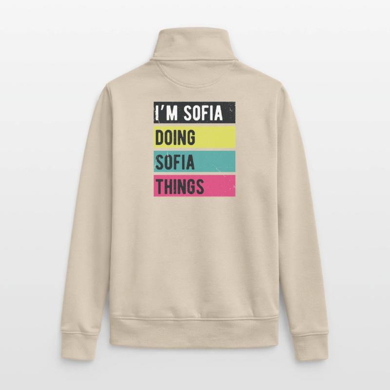 I’m Sofia Doing Sofia Things Retro Colors Unisex Organic Zip Sweatshirt by Stanley/Stella