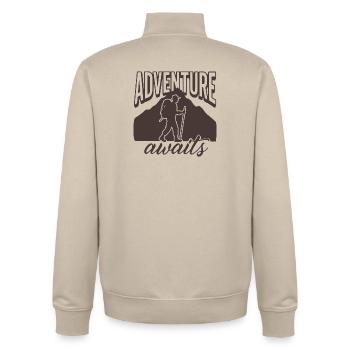 Mountain Hike Adventure Trail - Unisex Organic Zip Sweatshirt by Stanley/Stella - desert dust - Back - AI Model Male 185 dark (185cm)