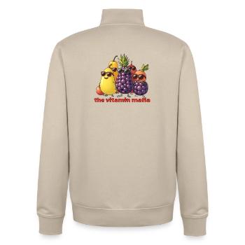 Vitamin Mafia Fruchttruppe - Unisex Organic Zip Sweatshirt von Stanley/Stella - Cremebeige - Hinten - AI Model Male 185 dark (185cm)