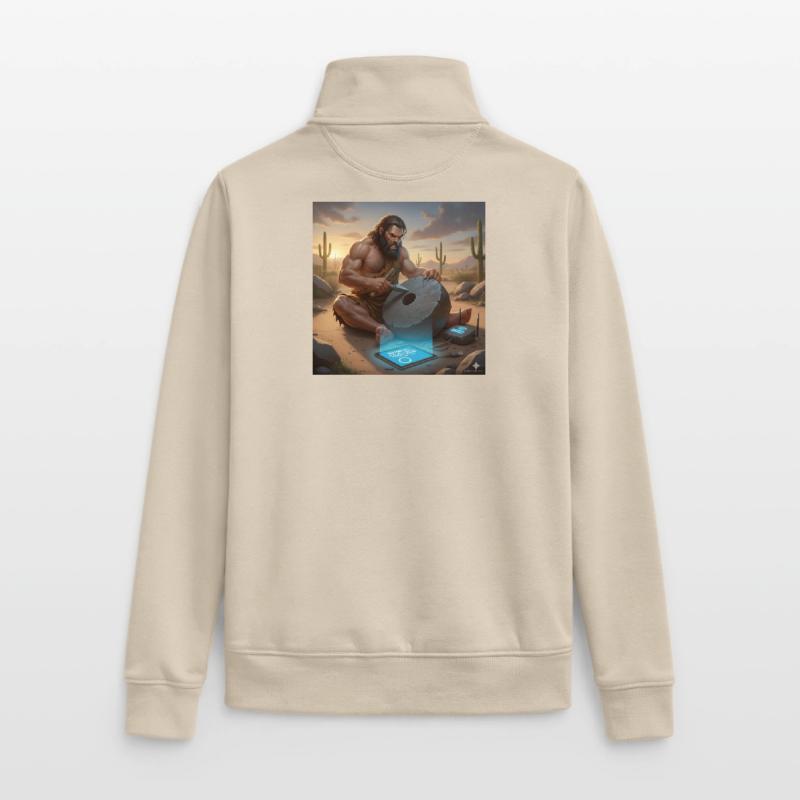 Caveman Tech Support – Das erste Tutorial Unisex Organic Zip Sweatshirt von Stanley/Stella