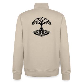 Yggdrasil – Nordischer Weltenbaum Symbol - Unisex Organic Zip Sweatshirt von Stanley/Stella - Cremebeige - Hinten - AI Model Male 185 dark (185cm)