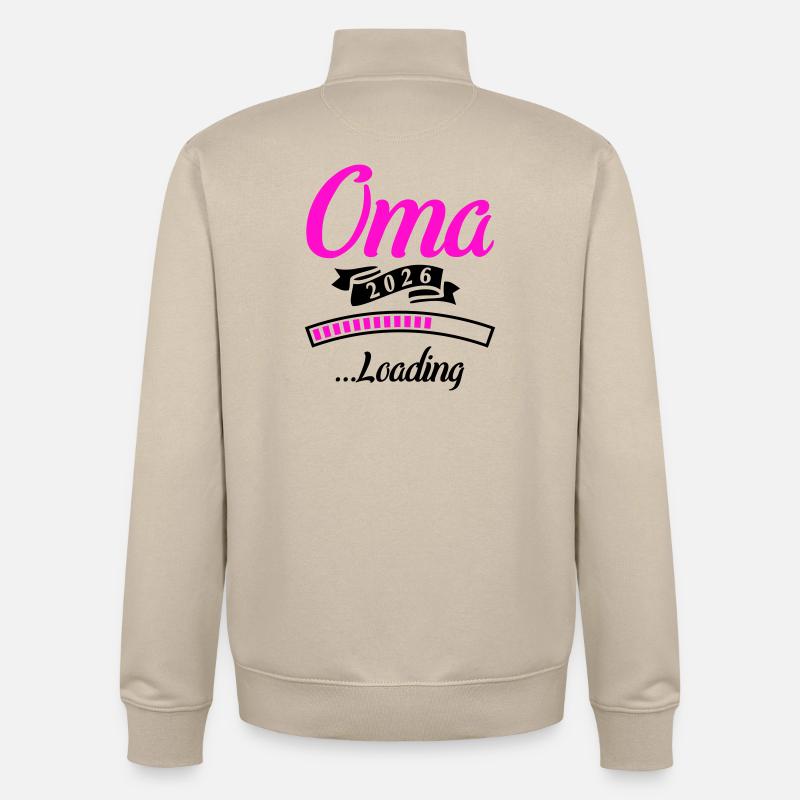 Oma 2026 Loading  - Unisex Organic Zip Sweatshirt von Stanley/Stella - Cremebeige