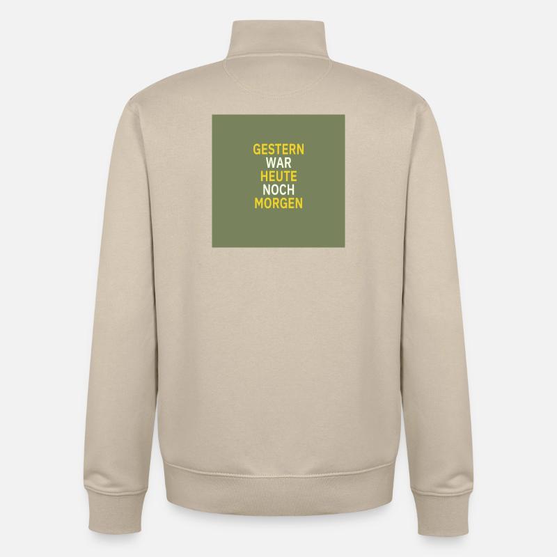 Gestern war heute noch morgen - Unisex Organic Zip Sweatshirt von Stanley/Stella - Cremebeige