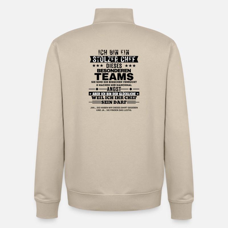 Fier patron de cette équipe spéciale - Sweat zippé unisexe en coton bio Stanley/Stella - beige crème
