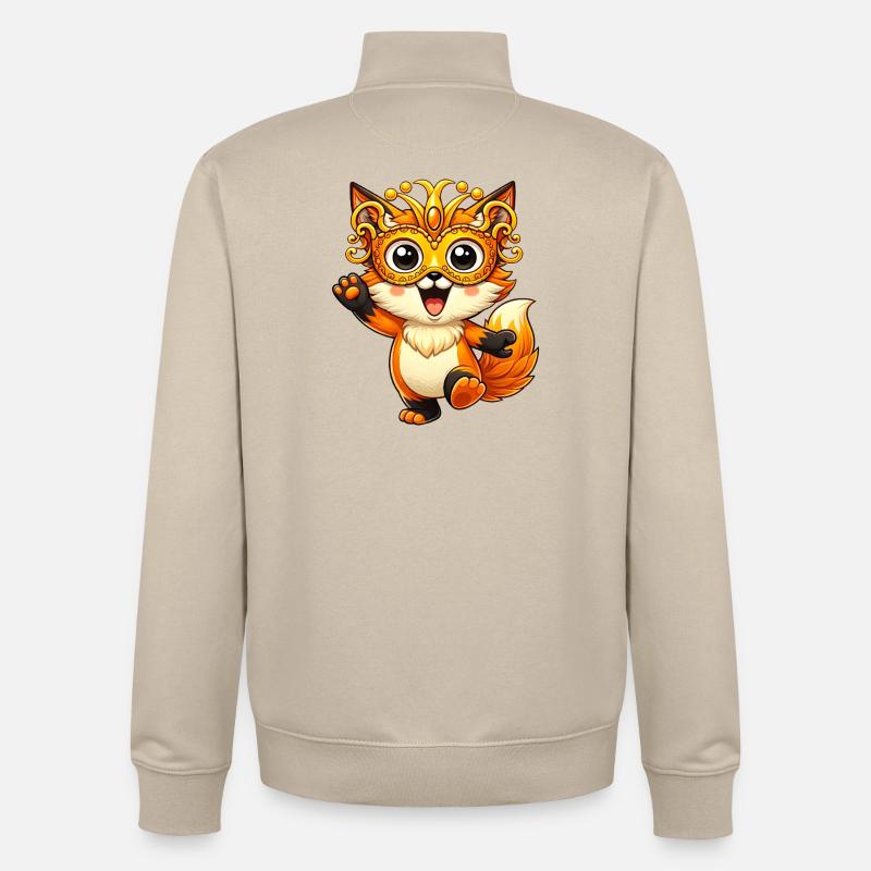 Carnival Fox Disguise Carnival Dancing Joy - Unisex Organic Zip Sweatshirt by Stanley/Stella - desert dust