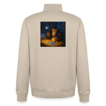 Le magicien des graphiques de marché des cryptomonnaies Wandalu Vuhs - Sweat zippé unisexe en coton bio Stanley/Stella - beige crème - Dos - AI Model Male 185 dark (185cm)