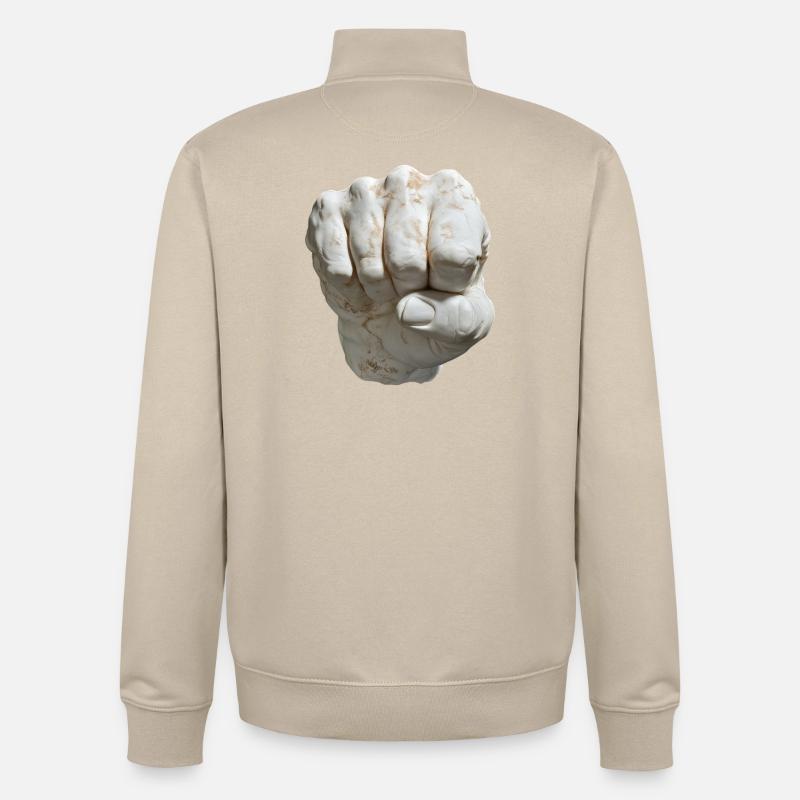 Feste Faust Marmorlook - Unisex Organic Zip Sweatshirt von Stanley/Stella - Cremebeige