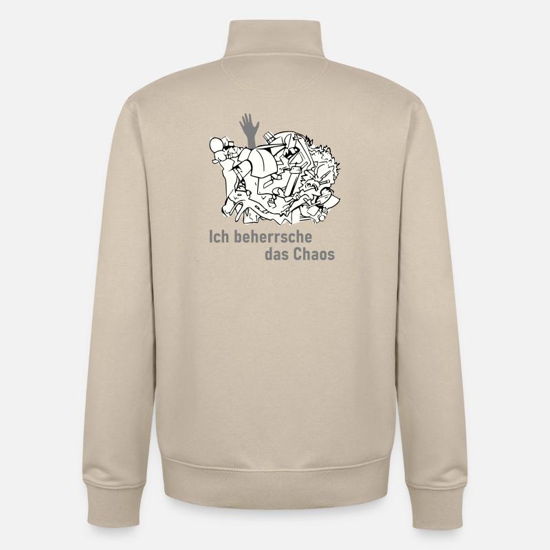 Ich behersche das Chaos - Unisex Organic Zip Sweatshirt von Stanley/Stella - Cremebeige