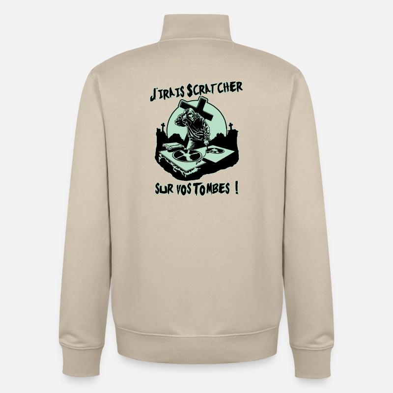 ICH WERDE AUF EURE GRÄBER KRATZEN! - Unisex Organic Zip Sweatshirt von Stanley/Stella - Cremebeige