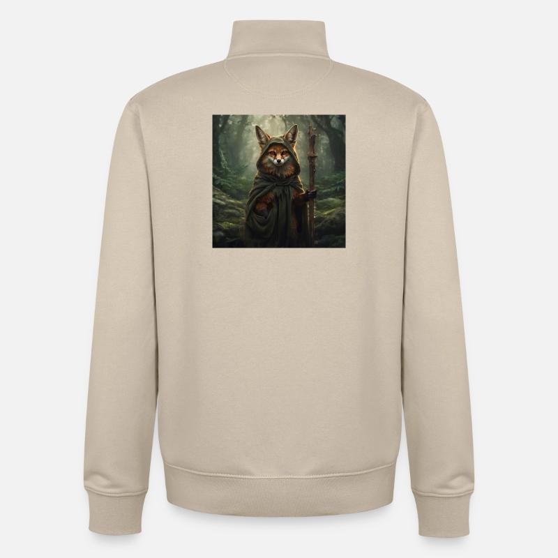 Renard des Forêts dans le Cap des Druides - Sweat zippé unisexe en coton bio Stanley/Stella - beige crème