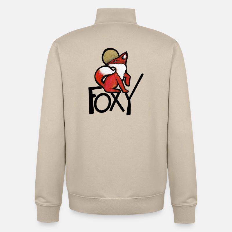 Renard Pourpre avec Auréole Or - Sweat zippé unisexe en coton bio Stanley/Stella - beige crème