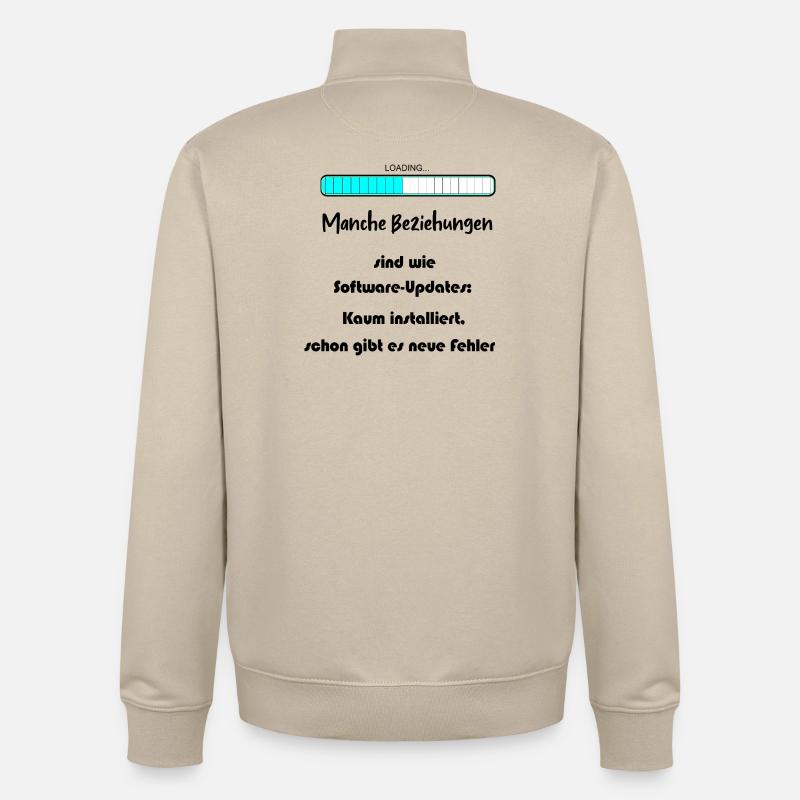 Progress Bar Blue Pattern - Unisex Organic Zip Sweatshirt by Stanley/Stella - desert dust