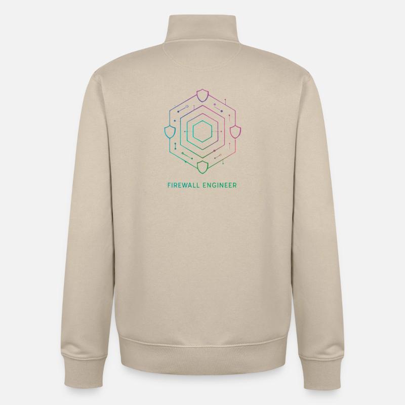 Firewall Engineer - Cybersecurity - Unisex Organic Zip Sweatshirt by Stanley/Stella - desert dust