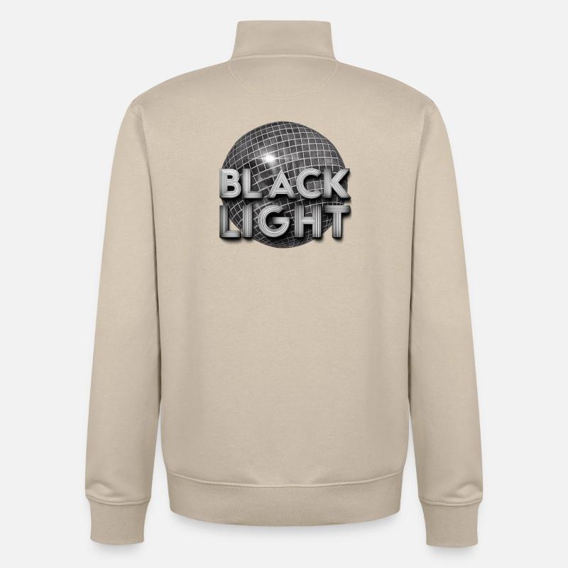 Black Light Retro Disco - Sweat zippé unisexe en coton bio Stanley/Stella - beige crème