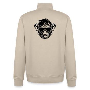 Cooler Affenkopf mit Sonnenbrille - Unisex Organic Zip Sweatshirt von Stanley/Stella - Cremebeige - Hinten - AI Model Male 185 dark (185cm)