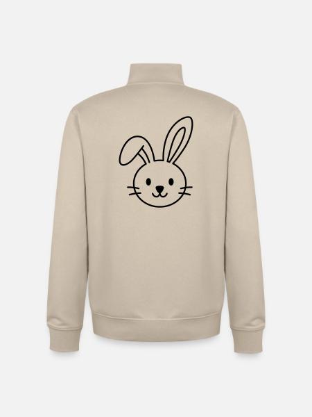 Cute bunny – Maybe the Easter bunny? - Unisex Organic Zip Sweatshirt by Stanley/Stella - desert dust