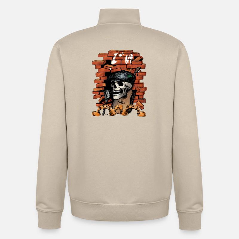 Upload_Logo - Sweat zippé unisexe en coton bio Stanley/Stella - beige crème