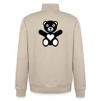 Bear Heart Love - Unisex Organic Zip Sweatshirt von Stanley/Stella - Cremebeige - Hinten - AI Model Male 185 dark (185cm)