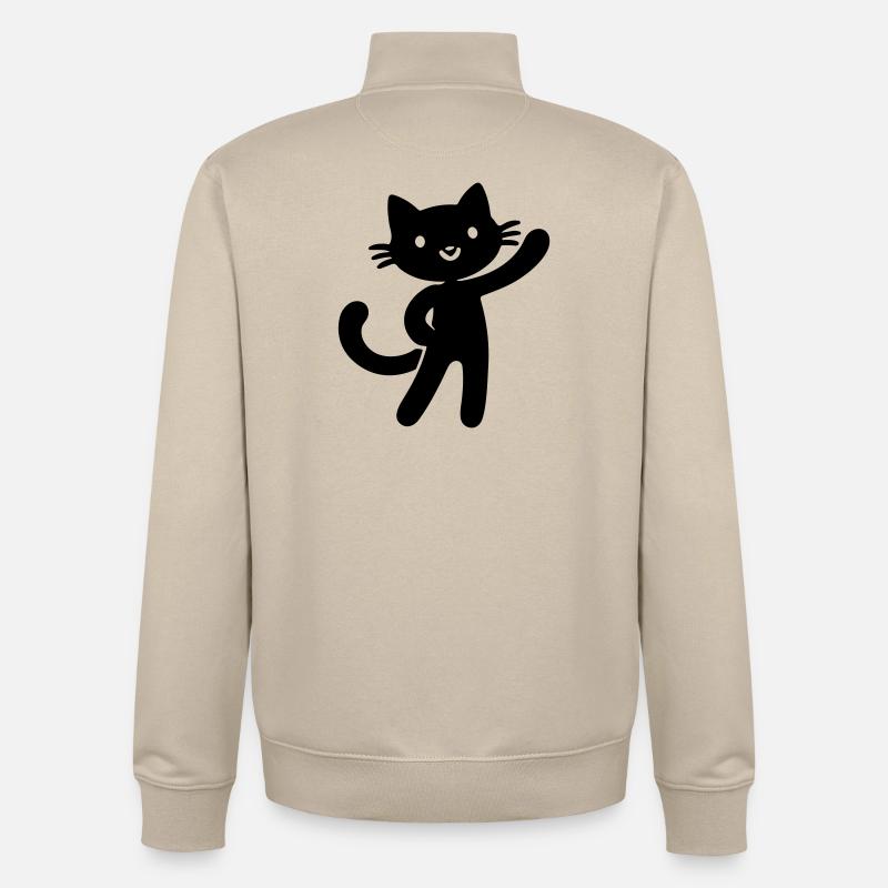 Chat mignon - Sweat zippé unisexe en coton bio Stanley/Stella - beige crème