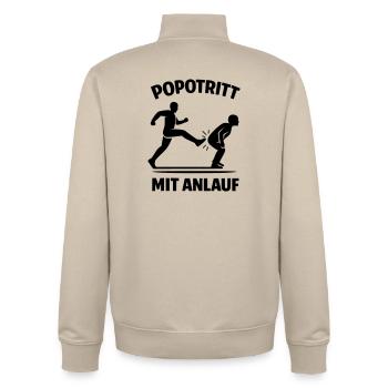 popotritt mit anlauf - Unisex Organic Zip Sweatshirt von Stanley/Stella - Cremebeige - Hinten - AI Model Male 185 dark (185cm)