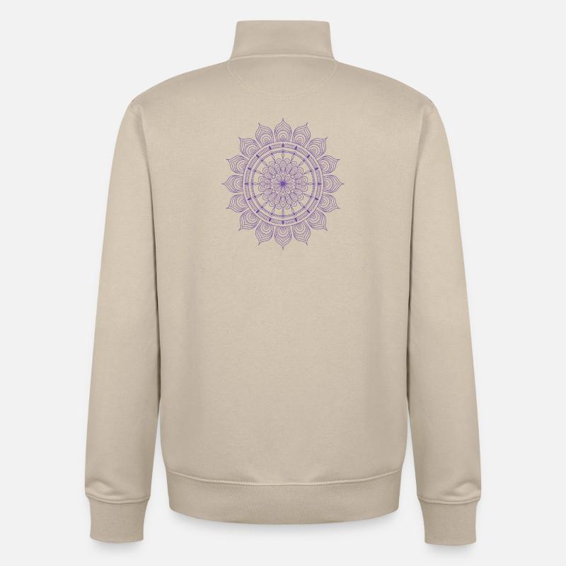 Mandala - Sweat zippé unisexe en coton bio Stanley/Stella - beige crème