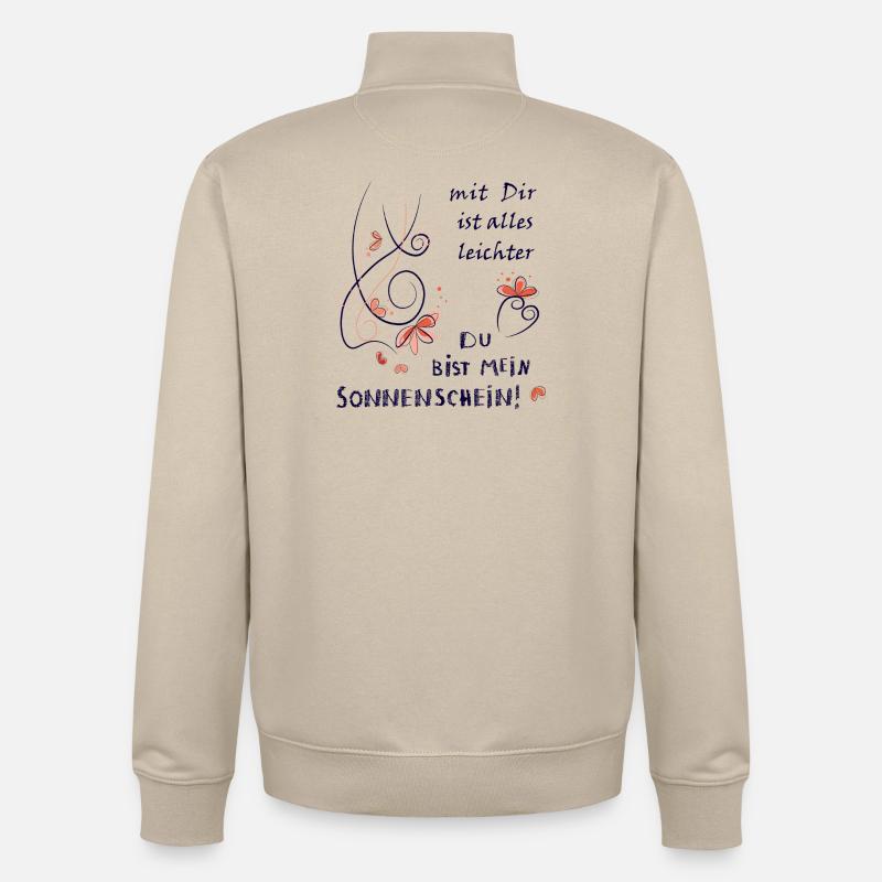 Tu es mon rayon de soleil - Sweat zippé unisexe en coton bio Stanley/Stella - beige crème