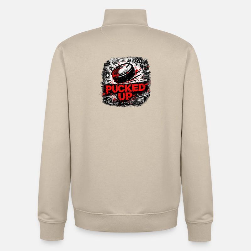 Punk graffitier déformé - Sweat zippé unisexe en coton bio Stanley/Stella - beige crème