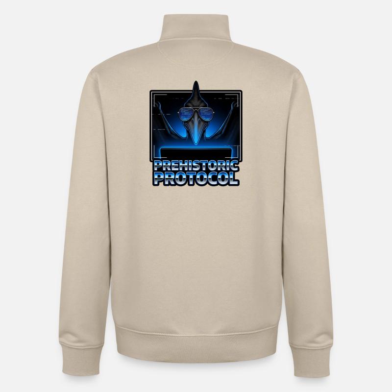 Vorzeitliches Protokoll Neon - Unisex Organic Zip Sweatshirt von Stanley/Stella - Cremebeige