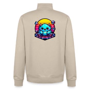 Neon fluffy monster - Unisex Organic Zip Sweatshirt by Stanley/Stella - desert dust - Back - AI Model Male 185 dark (185cm)