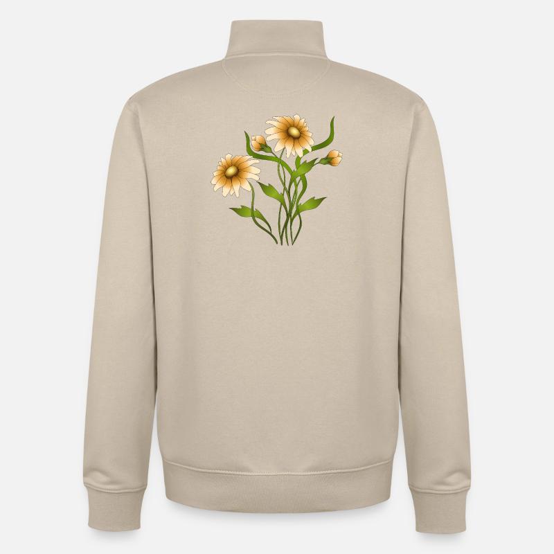 Fleur - Sweat zippé unisexe en coton bio Stanley/Stella - beige crème