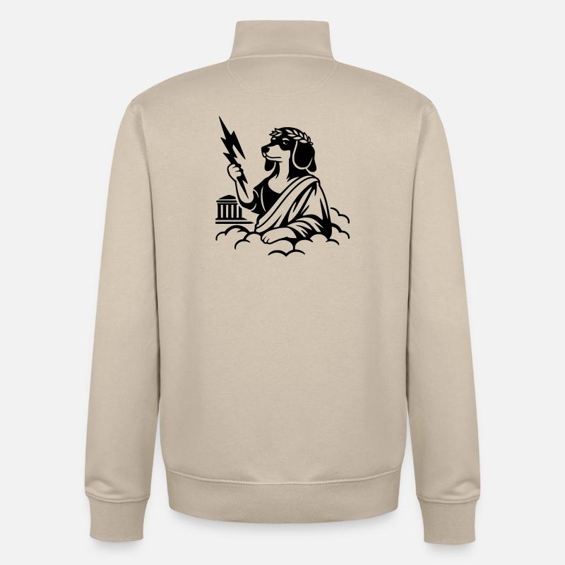 Zeus Wurstos Dackel - Unisex Organic Zip Sweatshirt von Stanley/Stella - Cremebeige