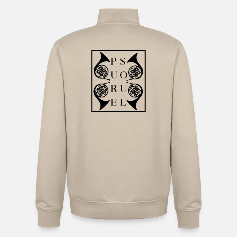 Cor de l’Âme Pure - Sweat zippé unisexe en coton bio Stanley/Stella - beige crème