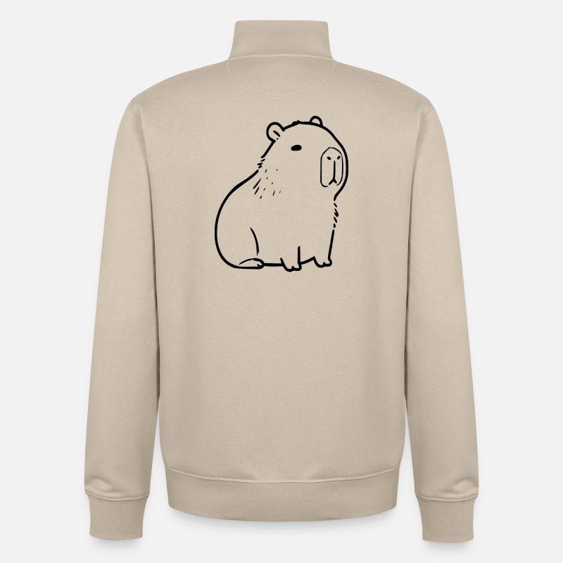 Capybara capybara black - Unisex Organic Zip Sweatshirt by Stanley/Stella - desert dust