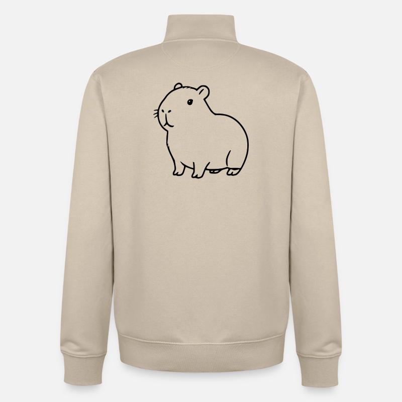 Capybara Wasserschwein schwarz - Unisex Organic Zip Sweatshirt von Stanley/Stella - Cremebeige