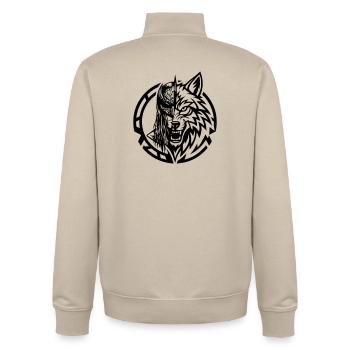 NoxstyllT5 - Unisex Organic Zip Sweatshirt by Stanley/Stella - desert dust - Back - AI Model Male 185 dark (185cm)