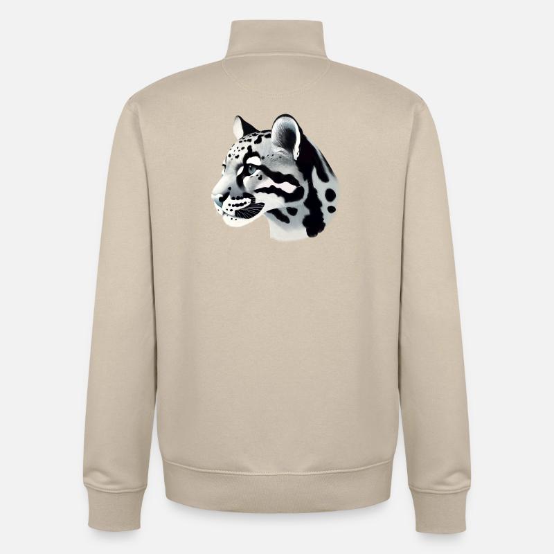 Clouded leopard - Unisex Organic Zip Sweatshirt by Stanley/Stella - desert dust