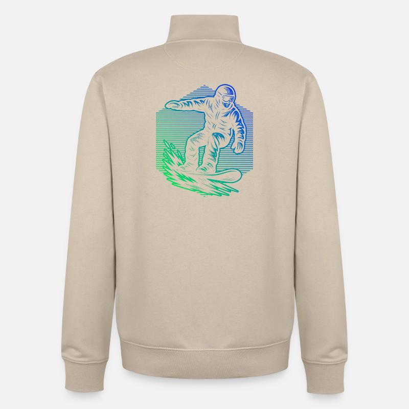 Ambiances snowboard pour snowboard - Sweat zippé unisexe en coton bio Stanley/Stella - beige crème