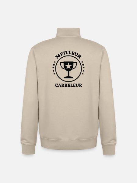Best Tiler - Unisex Organic Zip Sweatshirt by Stanley/Stella - desert dust