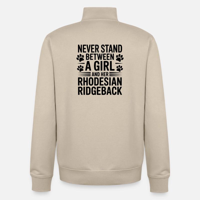 Rhodesian Ridgeback Sprüche Lustiges Hund Geschenk - Unisex Organic Zip Sweatshirt von Stanley/Stella - Cremebeige
