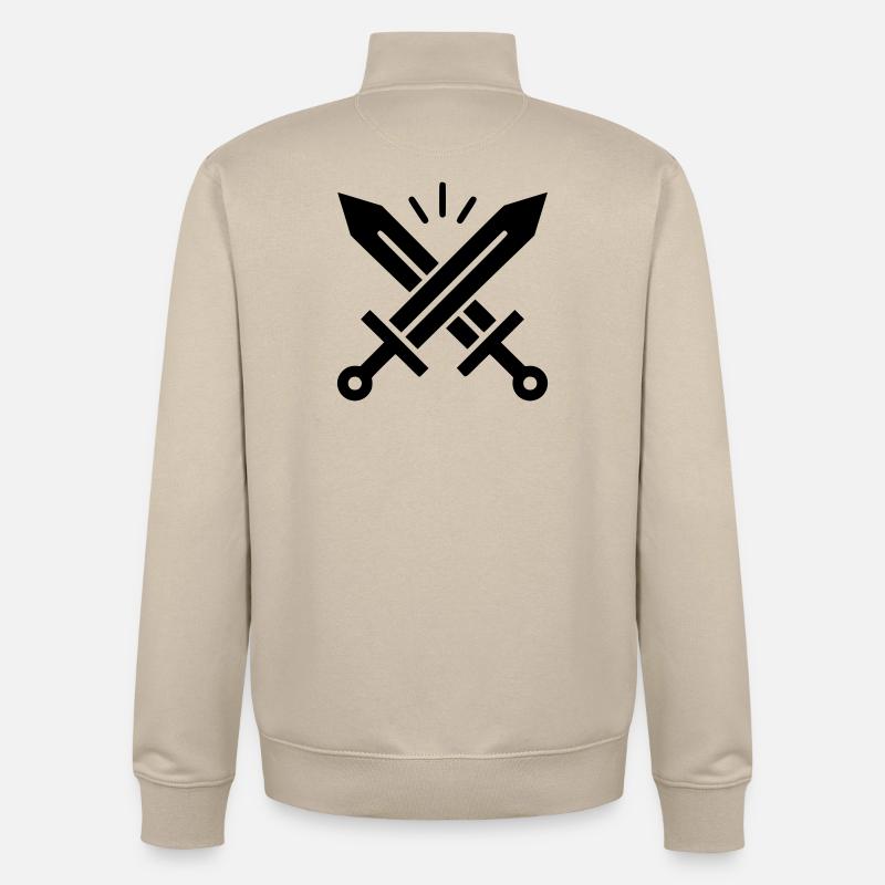 Blason des Épées Croisées - Sweat zippé unisexe en coton bio Stanley/Stella - beige crème