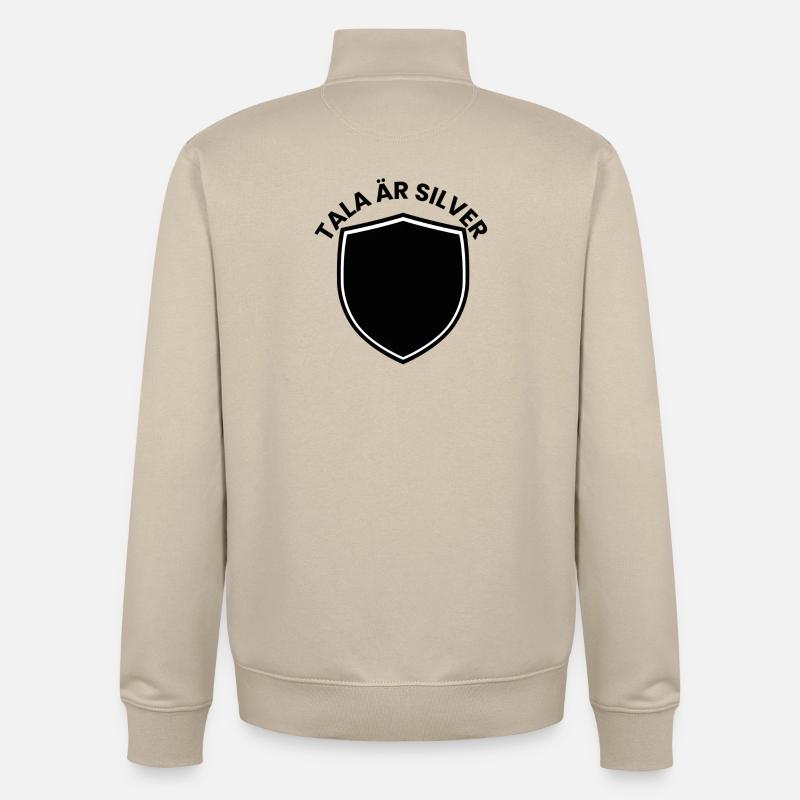 Bouclier d’argent avec thème d’année - Sweat zippé unisexe en coton bio Stanley/Stella - beige crème