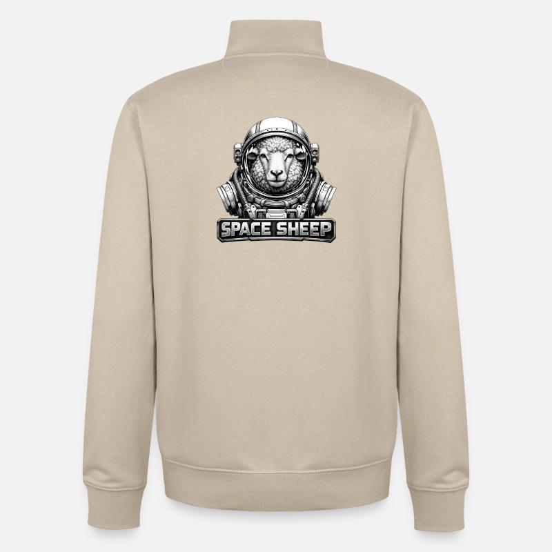 Astronaute mouton de l’espace - Sweat zippé unisexe en coton bio Stanley/Stella - beige crème