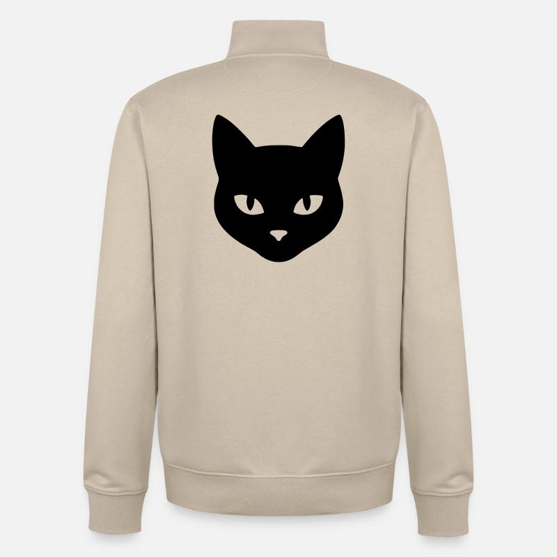 Tête_de_chat - Unisex Organic Zip Sweatshirt von Stanley/Stella - Cremebeige