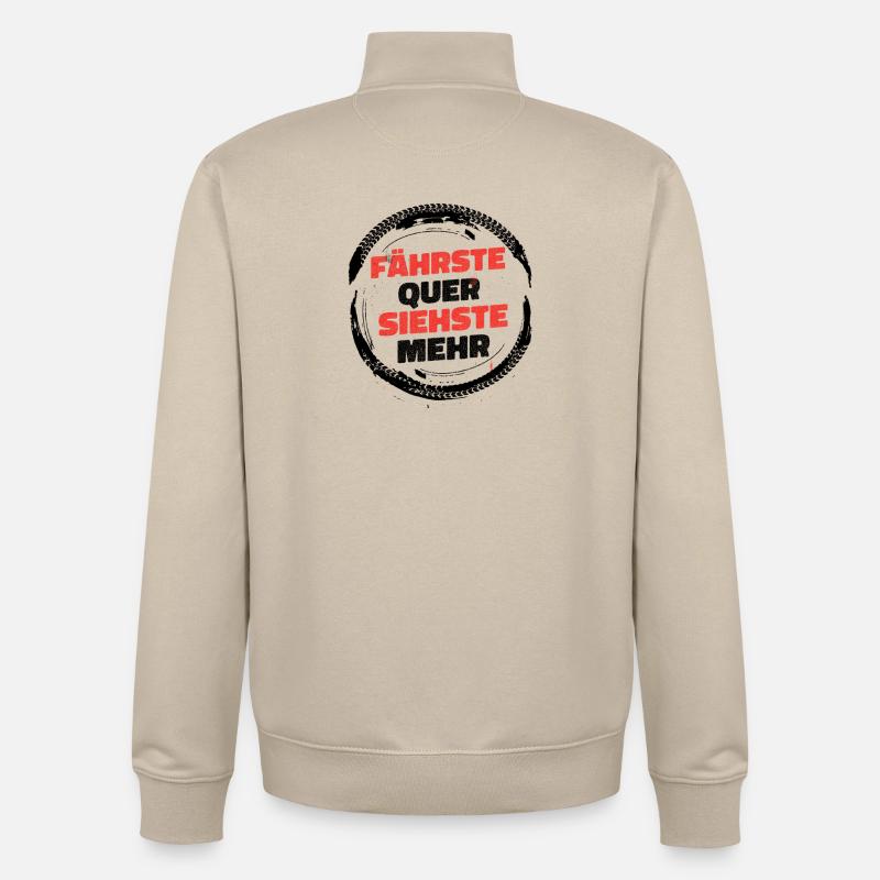 Fährste quer, siehste mehr – Drift & Tuning Spruch - Unisex Organic Zip Sweatshirt von Stanley/Stella - Cremebeige